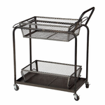 Тележка сервировочная 2 уровня TROLLEY 2 LEVEL BLACK 76X41X90CM COTE TABLE, металл