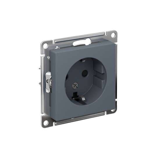 Розетка 1-м СП AtlasDesign 16А IP20 с заземл. защ. шторки механизм грифель SE ATN000745