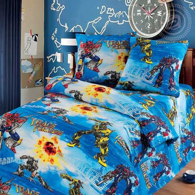 Детское постельное белье 1,5 спальное Трансформеры 100 АРТПОСТЕЛЬ