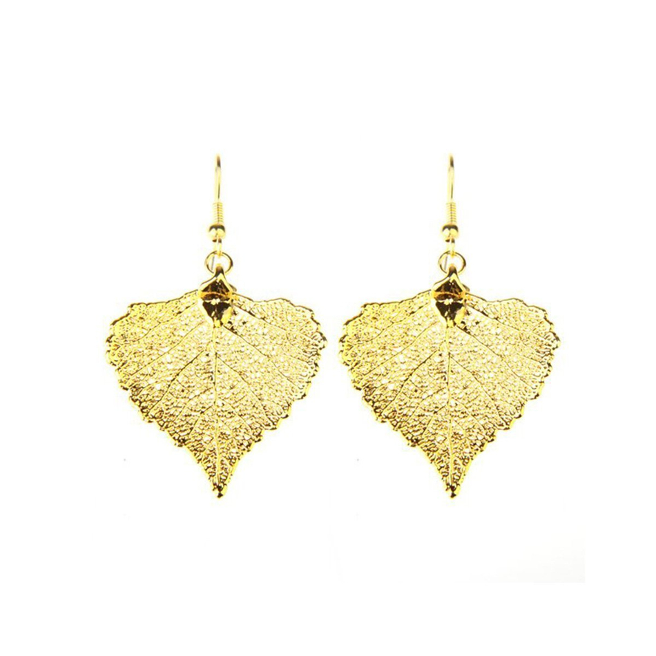 Серьги листья Ester Bijoux Тополь LF34C-G BR
