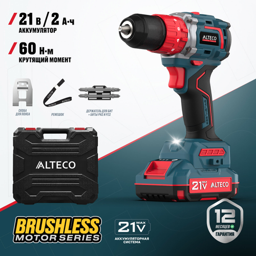 Бесщеточная аккумуляторная ударная дрель-шуруповерт ALTECO CID 21-60 BL