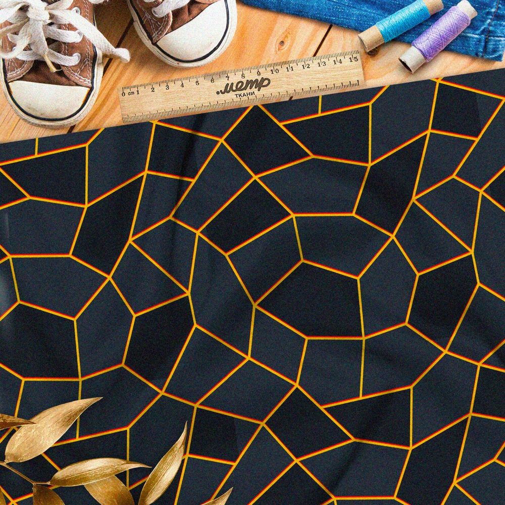 Ткань шифон тёмный витраж с проблесками света