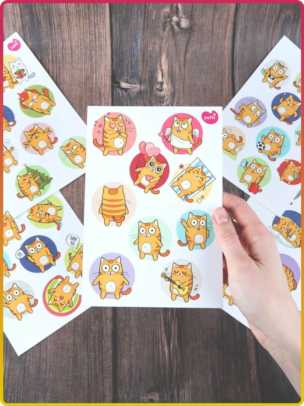 Наклейки стикеры кошки, котики, наклейки коты, детские