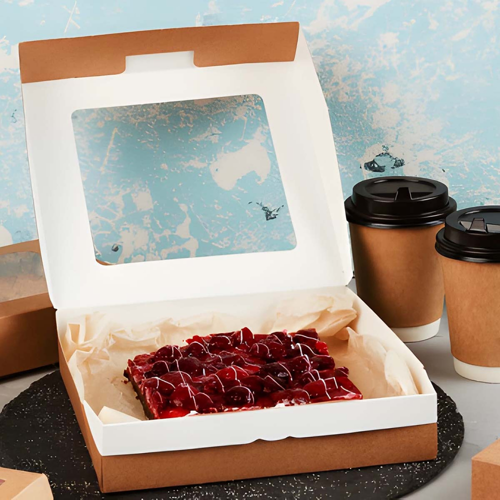 Контейнер бумажный самосборный 1500 мл 200х200х40 мм 1/225