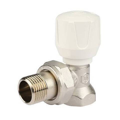 Вентиль ручной регулировки угловой STOUT - 3/4" (ВР/НР-американка, PN10, Tmax 120°C, с неподъемным шпинделем)