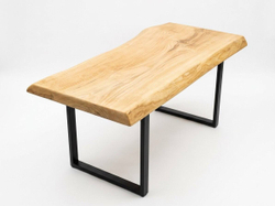 Обеденный стол из слэба тополя WHITE 120