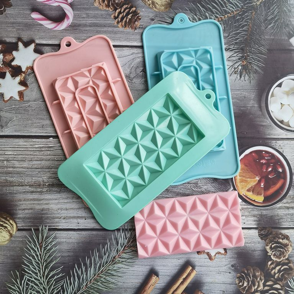 Форма силиконовая для шоколада «Плитка пирамиды»