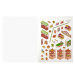 Наклейки для творчества - антистресс набор, 135*195 мм, "MIX CAPYBARA", MINI, 5D стикеры, 4 комнаты, 4 листа с наклейками, 24 шт/уп, шоу-бокс