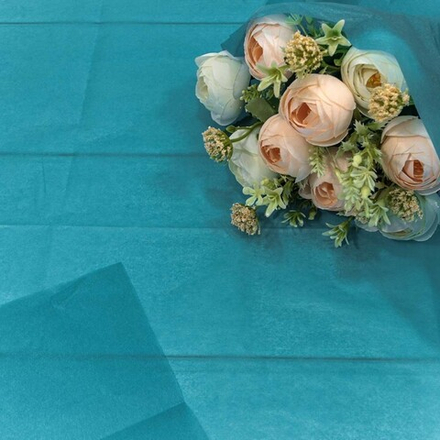 Упаковочная бумага, Тишью (0,5*0,65 м) Зеленовато-синий, 10 шт.