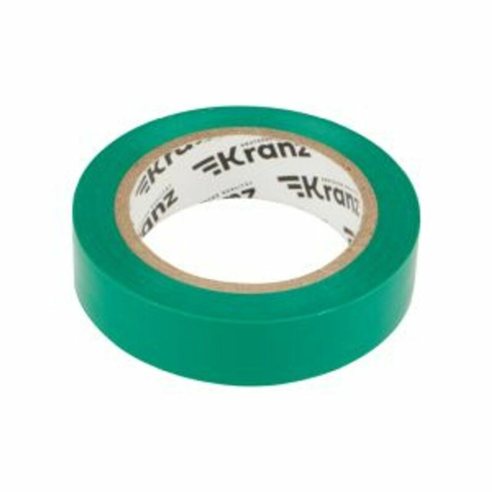 Изолента ПВХ KRANZ 0.13х15 мм, 10 м, зеленая