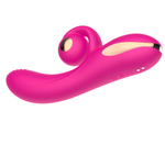 Розовый вибратор-кролик с функцией вращения ствола (Цвет: розовый)