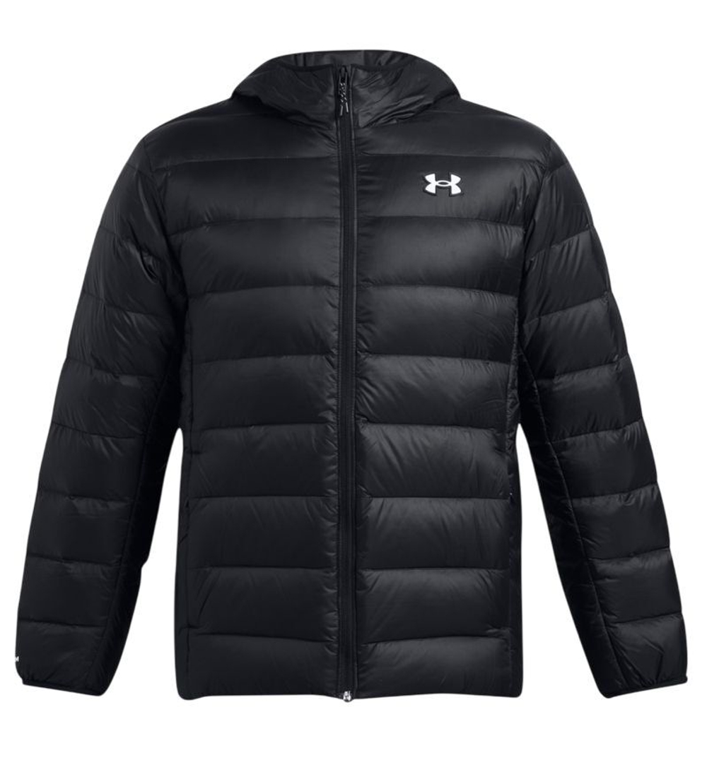 Мужская теннисная куртка Under Armour Legend Down Hooded - black/white