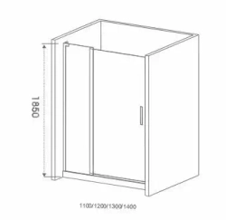 Душевая дверь в нишу Bas Mokka WTW 130*185 без поддона, без магнитного профиля