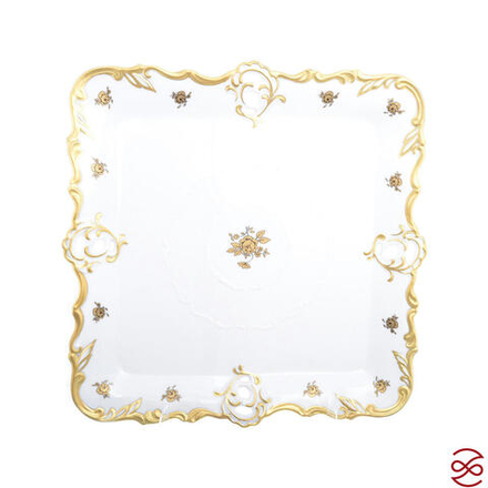 Блюдо квадратное Queen's Crown Золотая роза 32x32 см