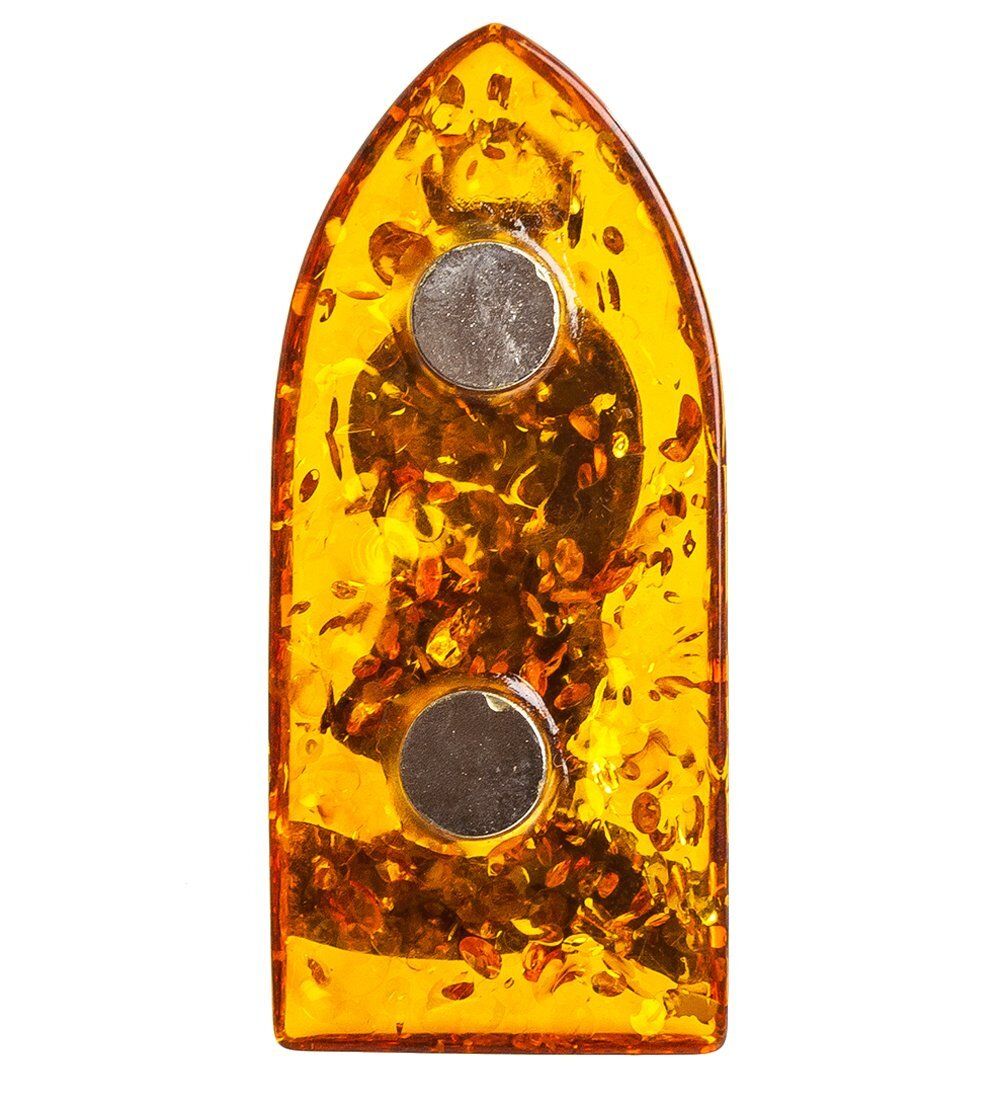 AM-1099 Магнит «Рыцарь» (латунь, янтарь)