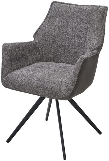 Стул BREVIS 180 град. поворот. XD841-16 Серый, букле/ GINO-457 Серый, ткань/ Черный