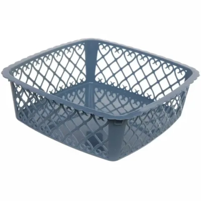 Сухарница пластиковая «Астория» 26*26*8,5см, синяя пыль