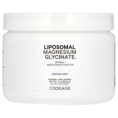 Codeage, липосомальный глицинат магния в порошке, без вкусовых добавок, 85,2 г (3 унции)