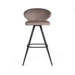 Стул полубарный Richard поворотный 360 градусов, бархат бежевый 5