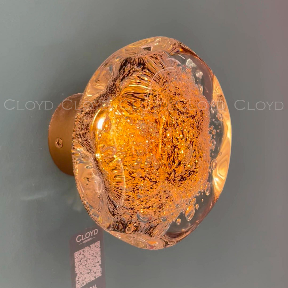 Бра Cloyd VOCAL W1 / латунь - янтарное стекло (арт.20368)