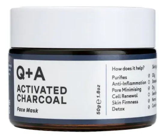 Маска для лица Q+A, ACTIVATED CHARCOAL, 50гр