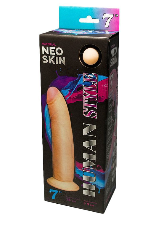 Фаллоимитатор HUMAN STYLE 7" без мошонки - 18 см.