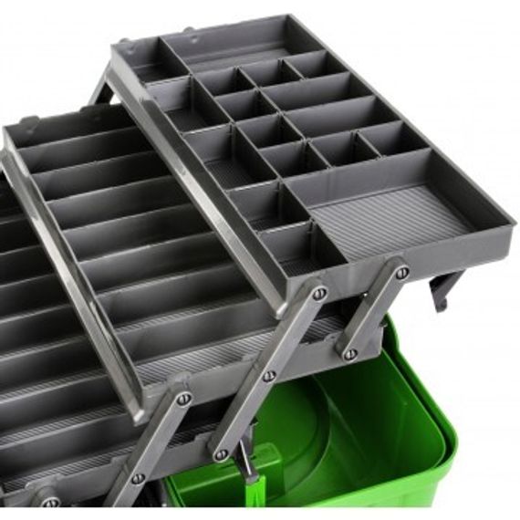 Ящик рыболова Helios трехполочный зеленый