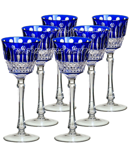 Ajka Crystal Набор бокалов для вина St.Louis 220мл - 6шт, синий