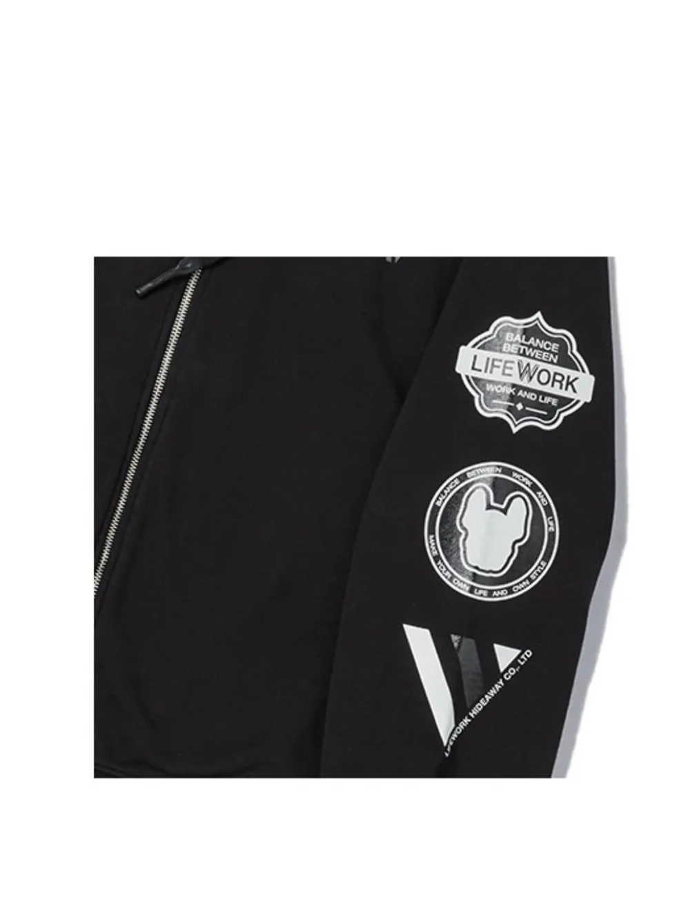 Худи на молнии с капюшоном с логотипом ladok на рукаве