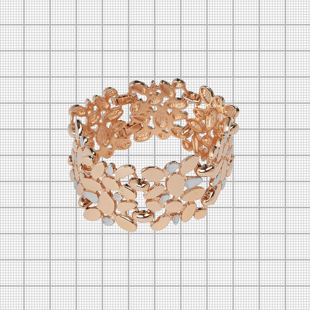 "Биосфера" браслет в золотом покрытии из коллекции "Простейшие" от Jenavi с замком пряжка