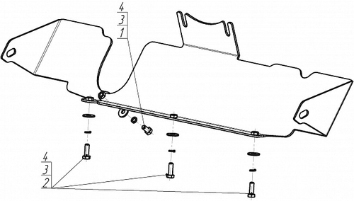 Усиленная защита Motodor радиатора. 4 мм, сталь. для MAN TGS 2007-2021 арт.24805