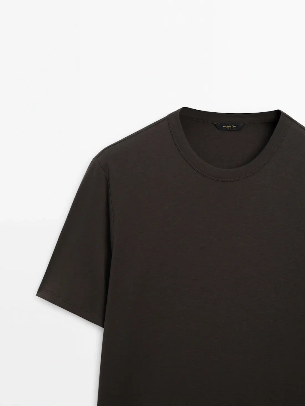 Massimo Dutti Футболка из смесового хлопка, угольный