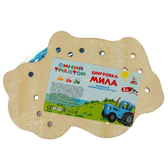 Деревянная игрушка-шнуровка «Синий Трактор. Мила» в термопленке Буратино