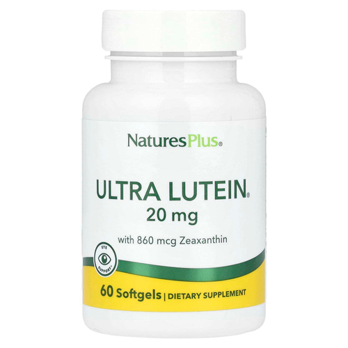 NaturesPlus, Ultra Lutein® с зеаксантином, 20 мг, 60 мягких таблеток