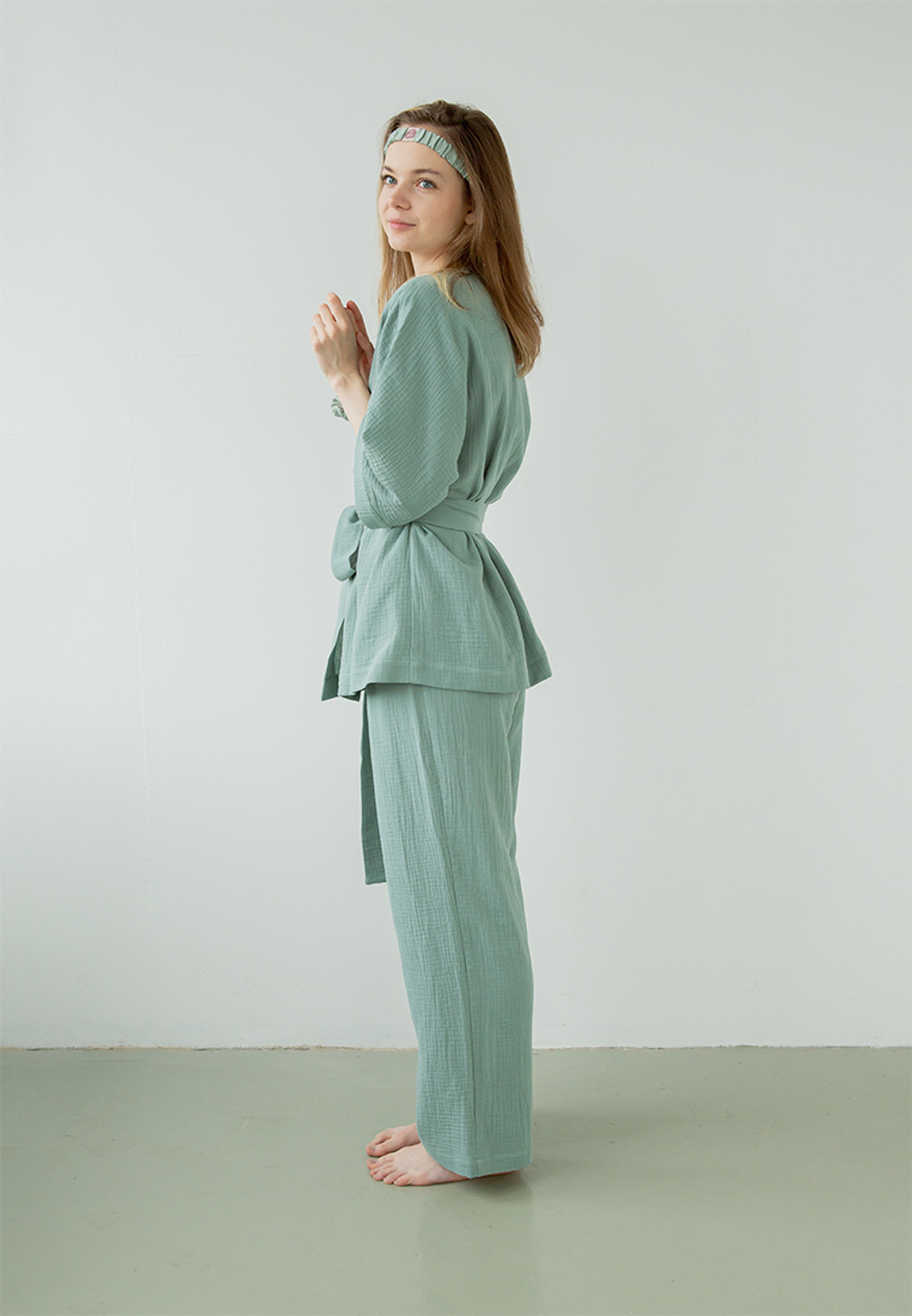 Костюм-кимоно Luxberry Муслин и комфорт пыльно-бирюзовый