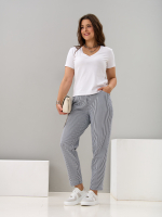 Брюки Бдж-129/синяяполоса-джинс