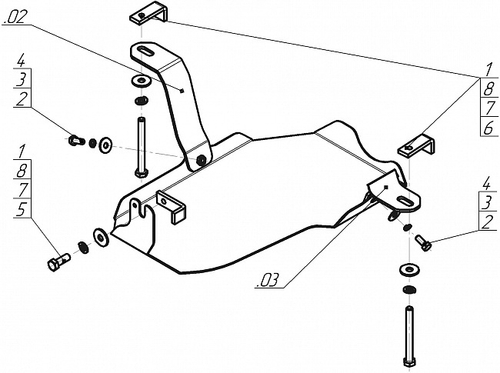 Усиленная защита Motodor зад. дифференциала. 2 мм, сталь. для KIA Sorento 2012-2020 арт.01035
