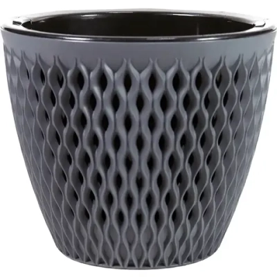 Кашпо для цветов пластиковое 3л d-17,1см «Версаль» Антрацит
