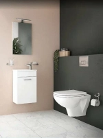 Унитаз Vitra S20 9004B003-7207 безободковый, с инсталляцией, с крышкой микролифт, кнопка хром