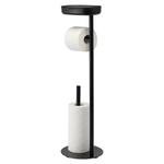 Держатель для туалетной бумаги с полочкой slim, черный