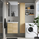 Комбинация для ванной - IKEA ENHET, 64х43х65 см, белый/имитация дуба, ЭНХЕТ ИКЕА
