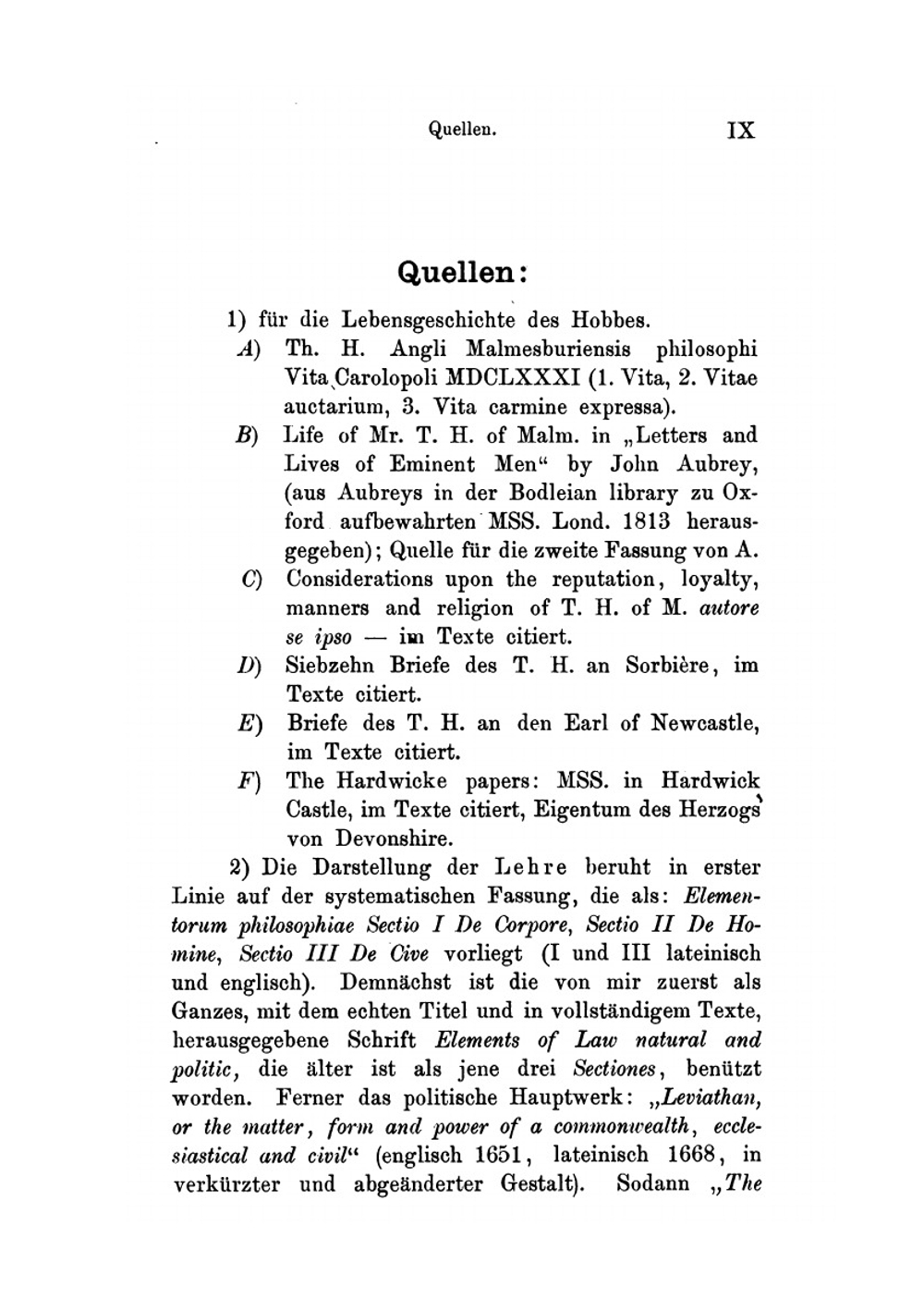 Hobbes Leben Und Lehre. Volumes 1-2 | Ferdinand Tönnies
