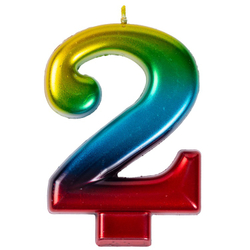Свечи-цифры Радуга 8 см