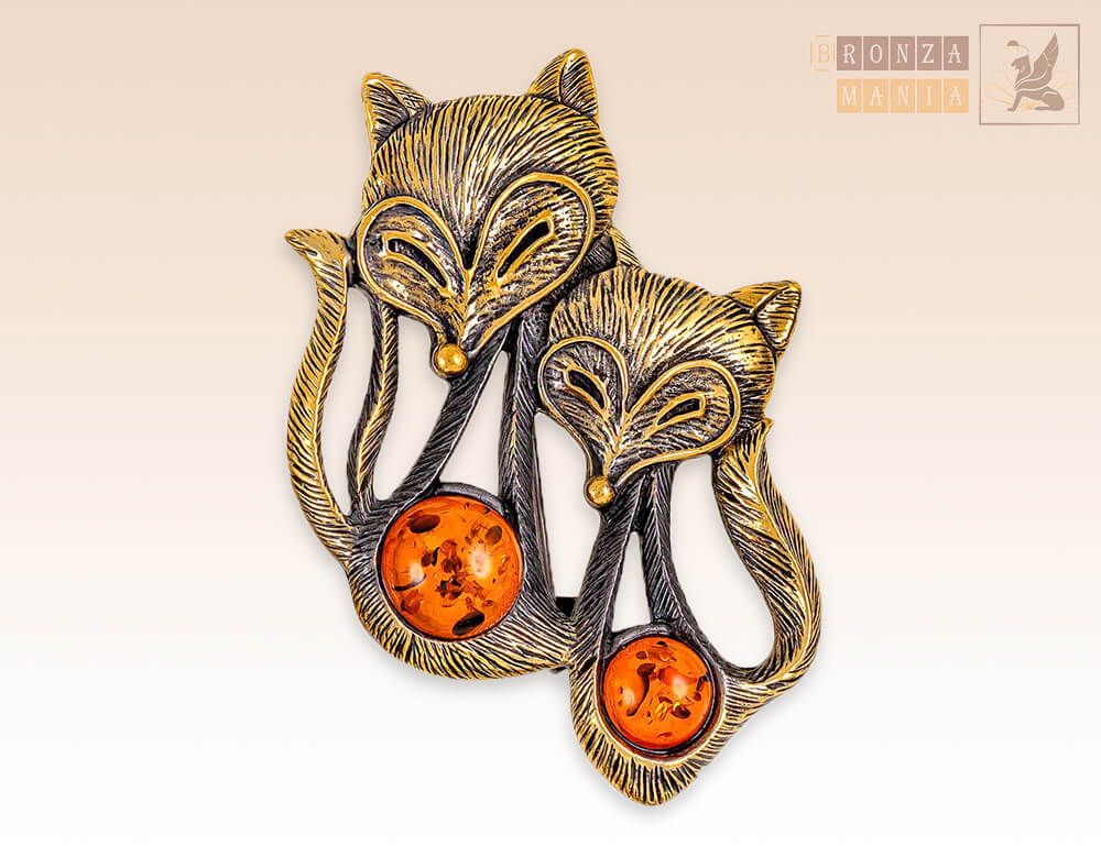 брошь Лисички хитрые