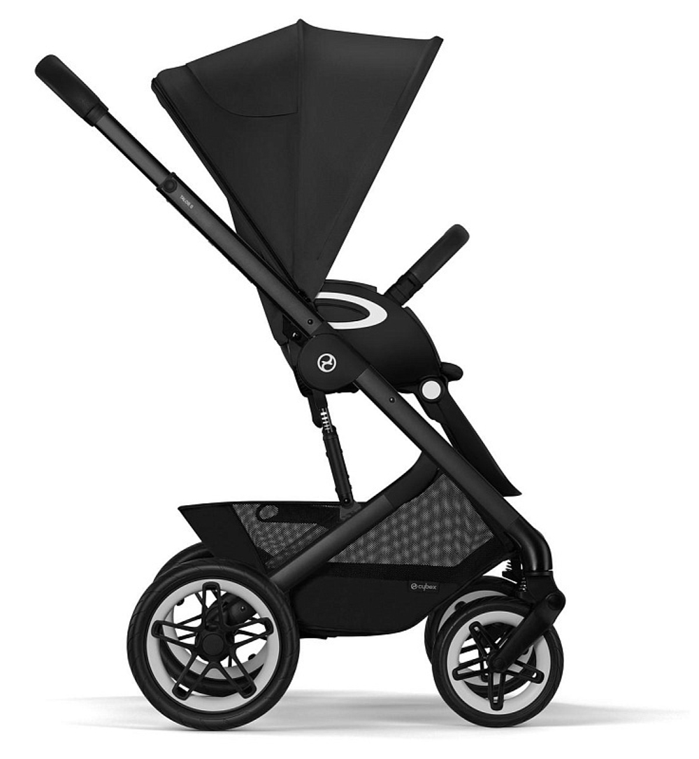 Коляска 2 в 1 Cybex Talos S Lux BLK Moon Black с дождевиками прогулочного блока и люльки