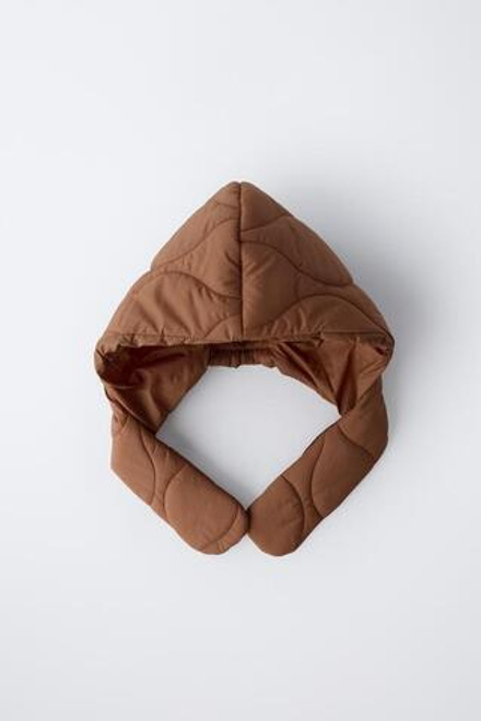 ZARA УТЕПЛЕННЫЙ КАПЮШОН, ЧЕРЕПИЧНЫЙ