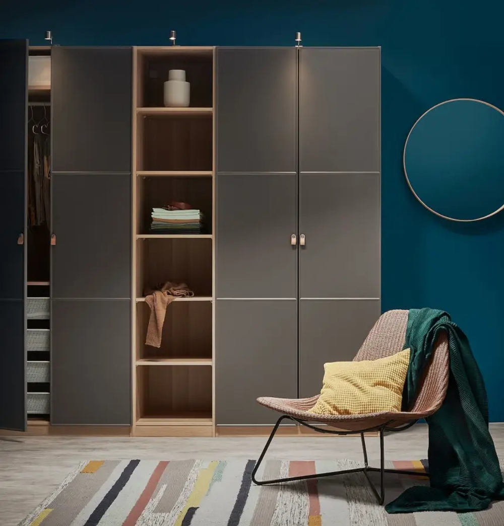 Дверь шкафа - MERÅKER/MERАKER  IKEA/ МЕРААКЕР ИКЕА, 50x229 см, серый