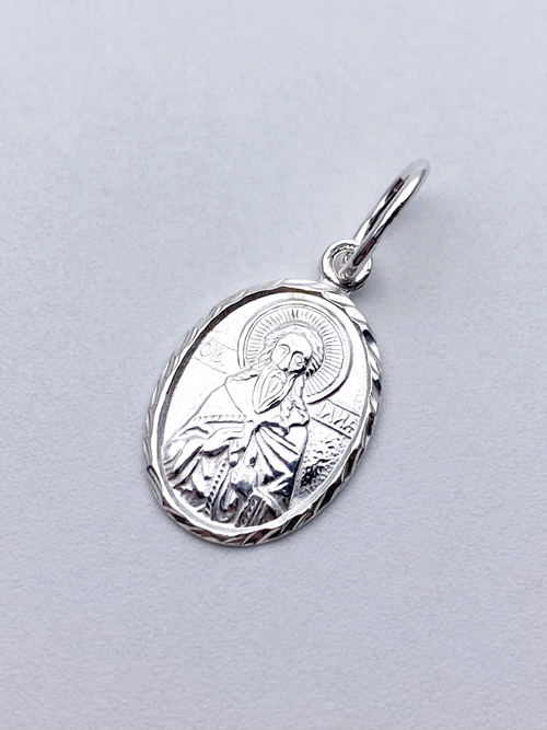 Образок из серебра/Без покрытия/С подвижным ухом/Илья