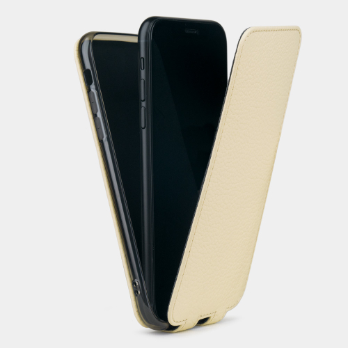 Чехол для iPhone XS Max из натуральной кожи теленка, молочного цвета