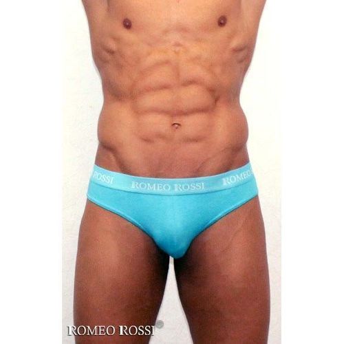 Мужские трусы стринги c резинкой Romeo Rossi бирюзово-голубые RR1006-11
